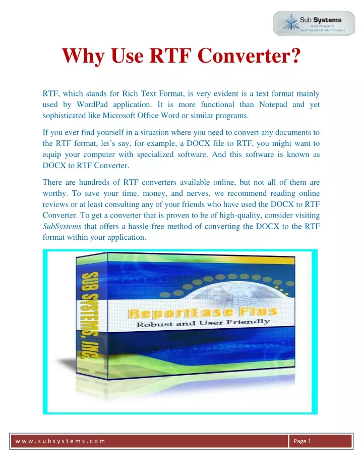 why use rtf converter