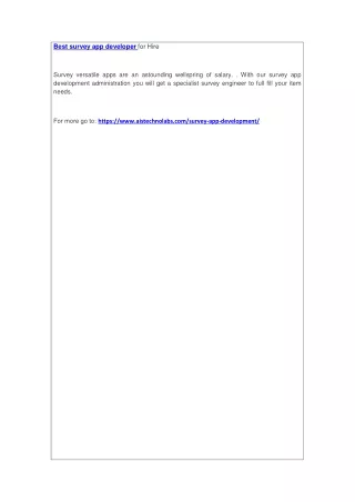 best survey app developer for hire