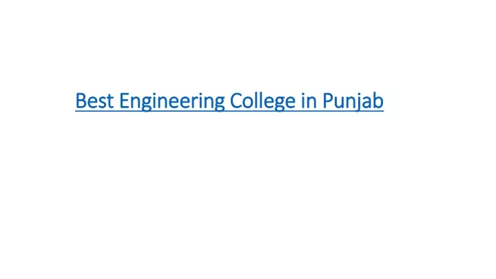 best engineering college in punjab