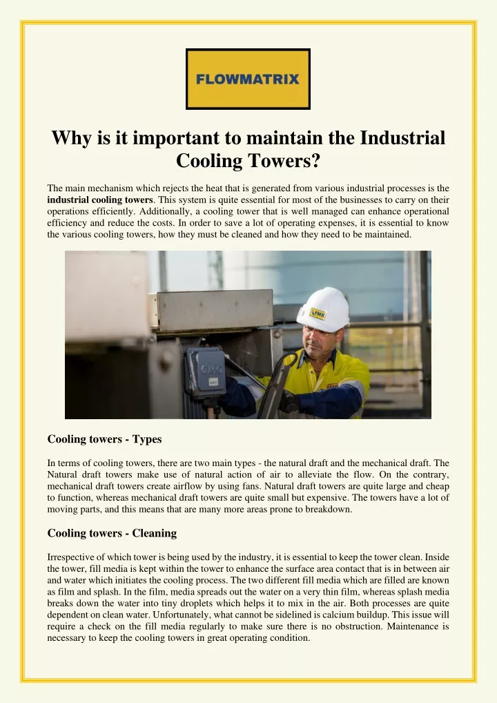 why is it important to maintain the industrial