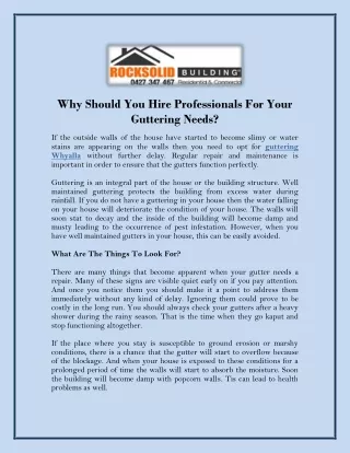 why should you hire professionals for your