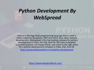 Top Leading Python Development Company In India, USA, And UK| WebSpread
