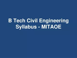 b tech civil engineering syllabus mitaoe