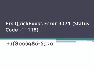 Solved: QuickBooks Error 3371 status code 11118