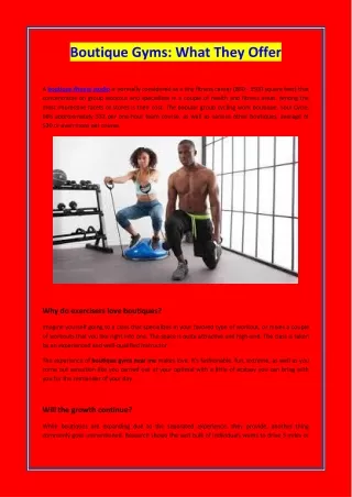 boutique gyms what they offer