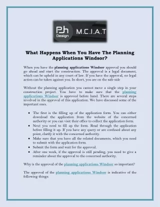 what happens when you have the planning