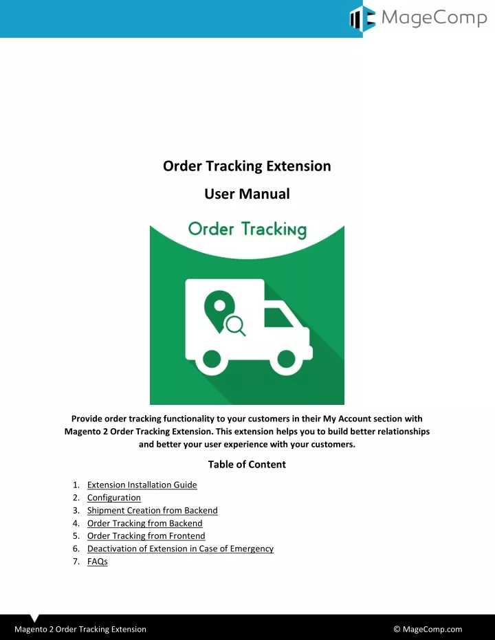 order tracking extension