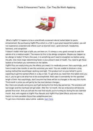 penile enhancement tactics can they be worth