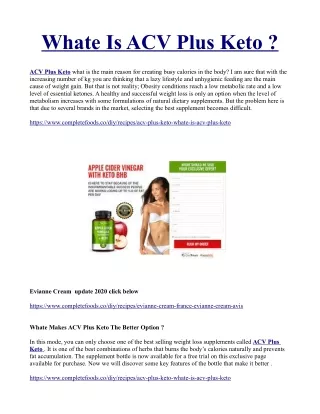 whate is acv plus keto