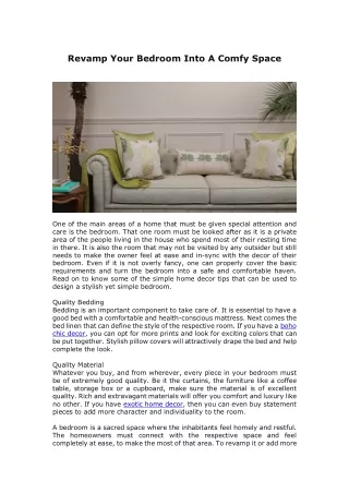 revamp your bedroom into a comfy space