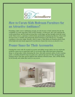 How to Curate Kids Bedroom Furniture for an Attractive Ambiance?