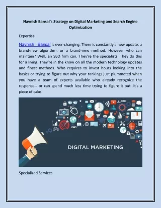 navnish bansal s strategy on digital marketing