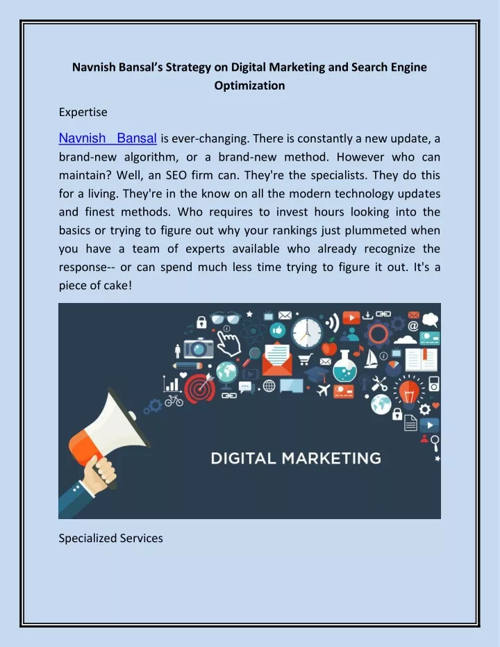 navnish bansal s strategy on digital marketing