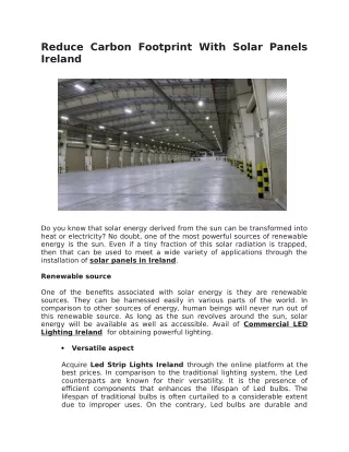 reduce carbon footprint with solar panels ireland