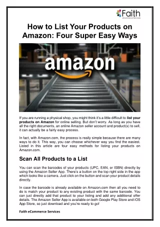 how to list your products on amazon four super