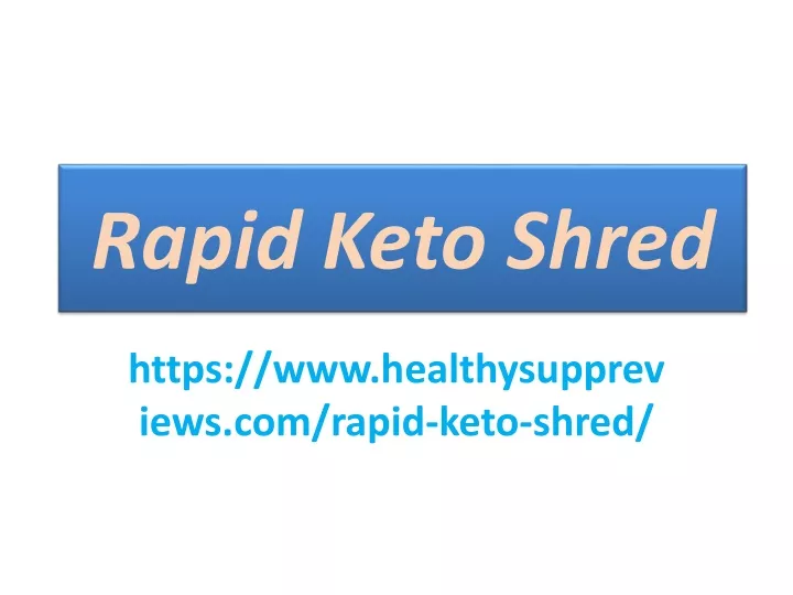 rapid keto shred