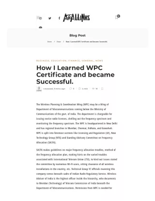 How I Learned WPC Certificate and Became Successful