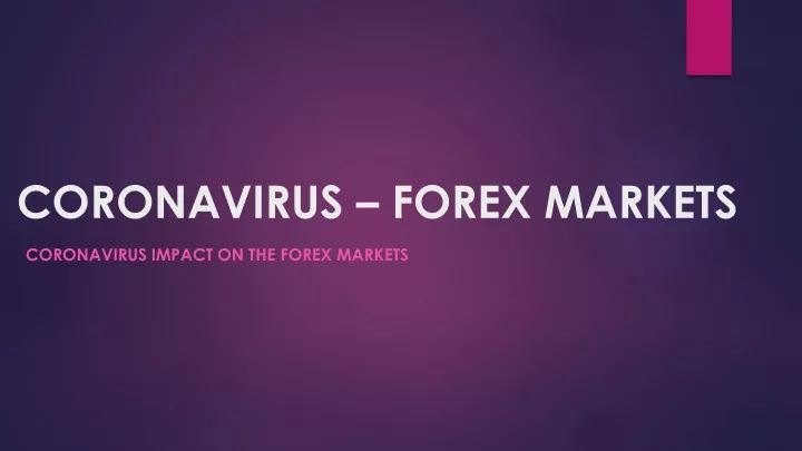 coronavirus forex markets