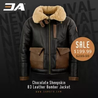 Chocolate Sheepskin B3 Leather Bomber Jacket