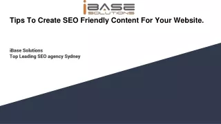 Tips To Create SEO Friendly Content For Your Website | SEO Company Sydney
