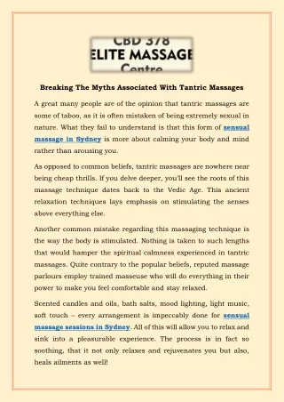 breaking the myths associated with tantric