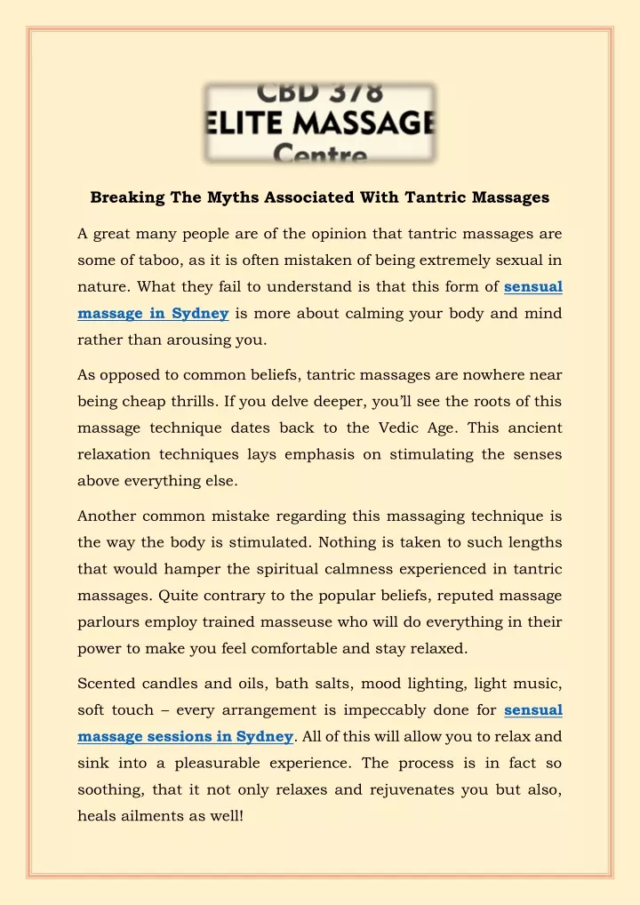 breaking the myths associated with tantric