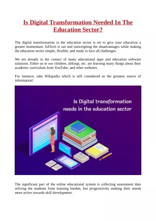 is digital transformation needed in the education