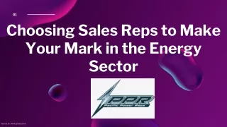 Choosing Sales Reps to Make Your Mark in the Energy Sector
