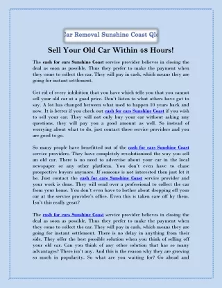 Sell Your Old Car Within 48 Hours