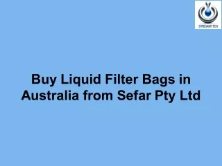 Buy Liquid Filter Bags in Australia from Sefar Pty Ltd