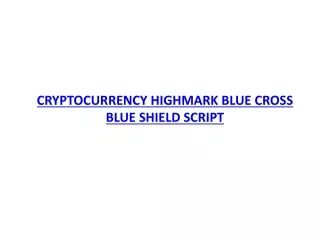 cryptocurrency highmark blue cross blue shield script