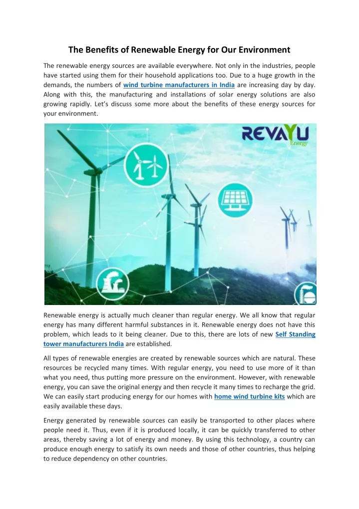 the benefits of renewable energy