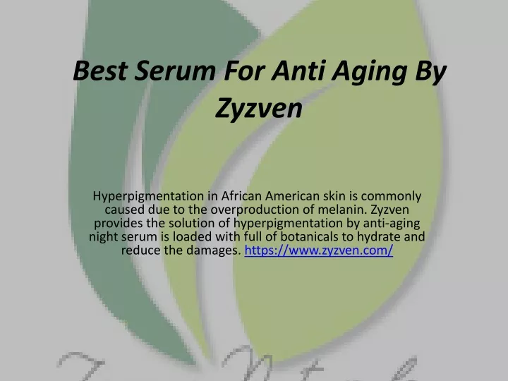 best serum for anti aging by zyzven