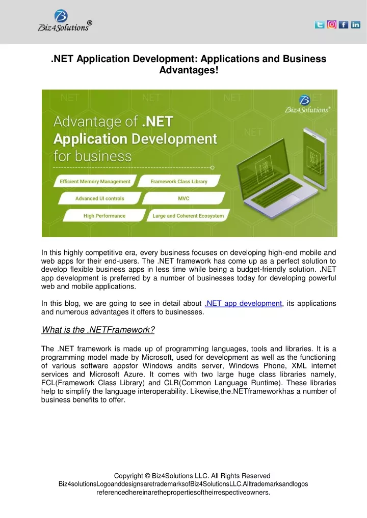net application development applications