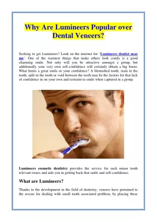 Why Are Lumineers Popular over Dental Veneers?