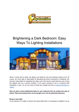 Brightening a Dark Bedroom: Easy Ways To Lighting Installations