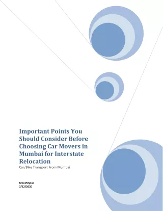 important points you should consider before