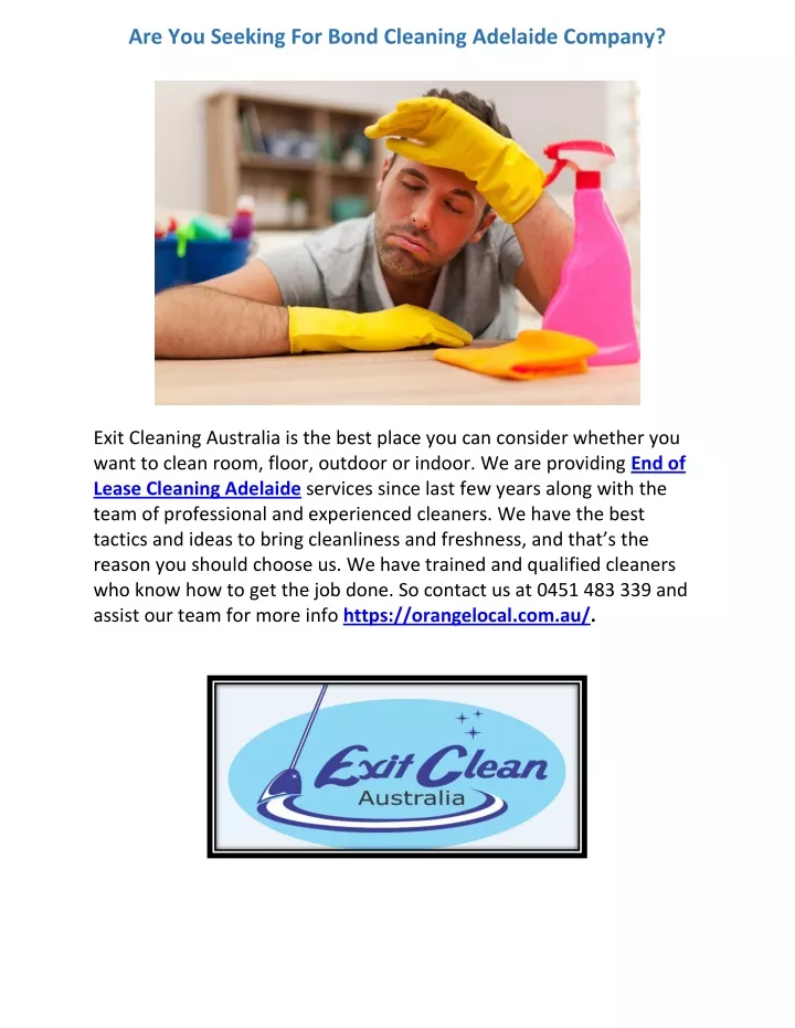 are you seeking for bond cleaning adelaide company