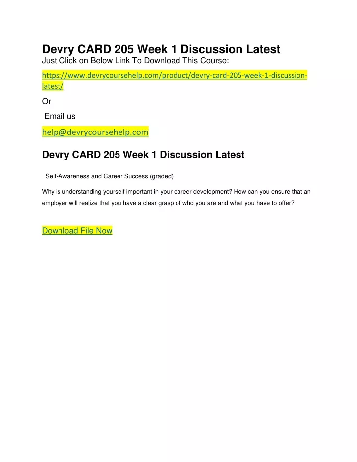 devry card 205 week 1 discussion latest just