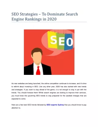 SEO Strategies to Dominate Search Engine Rankings in 2020