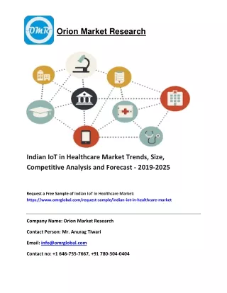 Indian IoT in Healthcare Market Trends, Size, Competitive Analysis and Forecast - 2019-2025