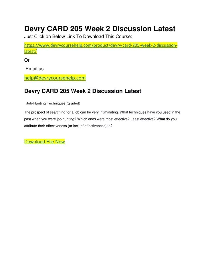 devry card 205 week 2 discussion latest just