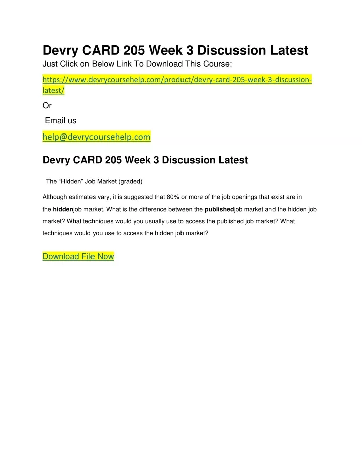 devry card 205 week 3 discussion latest just
