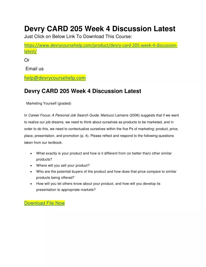 devry card 205 week 4 discussion latest just