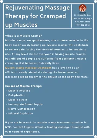 Rejuvenating Massage Therapy for Cramped up Muscles