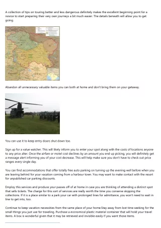 a collection of tips on touring better and less
