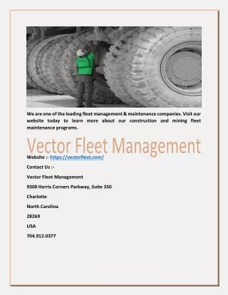 Management & Maintenance Companies - vectorfleet.com