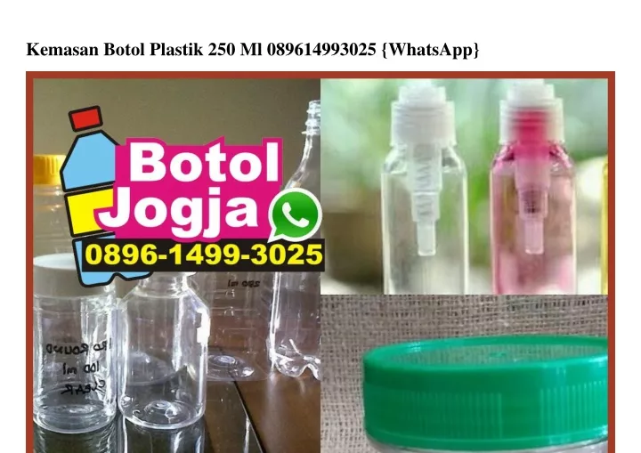 kemasan botol plastik 250 ml 089614993025 whatsapp