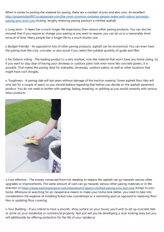 when it comes to picking the material for paving