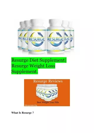 Resurge diet supplement weight loss